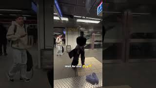 GUY GETS KICKED OF TRAIN funny skit fighting [upl. by Ididn]