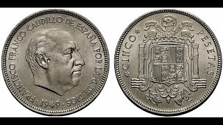 ¿Cuánto cuestan las 5 pesetas de 1949 [upl. by Lorene]