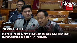 Pantun Anggota DPR Denny Cagur di Raker dengan Menpora Doakan Timnas ke Piala Dunia [upl. by Winifield994]