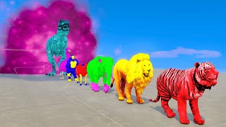 Paint Animals GorillaCowTigerLionElephantTRexGooseHorse GTA 5 Animal Mod [upl. by Ives395]