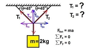 Physics 4 Newtons Laws of Motion 18 of 20 Statics Example 1 [upl. by Avraham289]