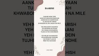 BAARISH Lyrics [upl. by Cichocki]