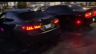 Camry TRD vs Dodge Challenger RT Roll Races [upl. by Sarajane]