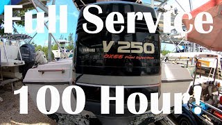 How to Full Service 100 hour a Yamaha 2stroke 250 HP OX66 [upl. by Noxaj]