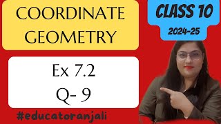 Class 10 Maths  Chapter 7  ex72 q9 solutions  Coordinate geometry  NCERT  by Anjali Maam [upl. by Vasilek807]