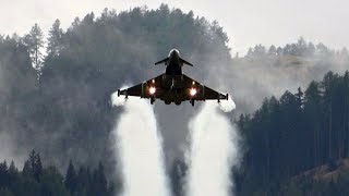 4Kᵁᴴᴰ Austrian AF Eurofighter Typhoon AWESOME Solo Display  AIRPOWER ZELTWEG 2019 [upl. by Ennasus]