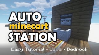 Easy Minecraft Automatic Rail Station for Java and Bedrock Edition  No buttons to push See LINK ⬇️ [upl. by Rafa107]