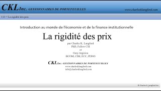 The CKL Times 113 Rigidité des prix [upl. by Sibyl]