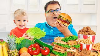 Challenge mit Oliver amp Dad  Gesundes Essen vs Junk Food [upl. by Corin]