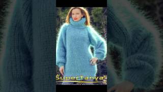 One of a kind mohair sweater in blue by SuperTanya fashion handmade knitwear [upl. by Iruyas906]