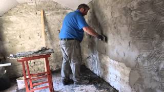 Lime plastering  1820s Georgian house  Dundalk Ireland [upl. by Kato315]