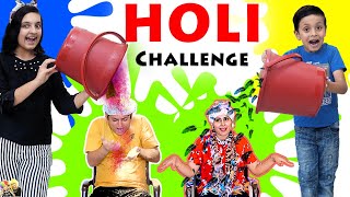 HOLI CHALLENGE 2020  Festival of colors Family Comedy Mom vs Dad  Aayu and Pihu Show [upl. by Ynnos]