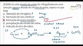 Se uma moeda de cobre for mergulhada em uma solução aquosa diluída de AgNO3 esperase que [upl. by Clausen522]