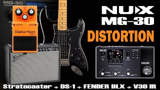 NUX MG 30 DS1 Distortion  Fender Deluxe Reverb Free Settings [upl. by Mei]