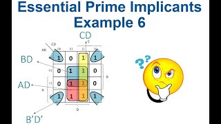 35 Prime Implicant and Essential Prime Implicants  Example 6 [upl. by Hebel812]