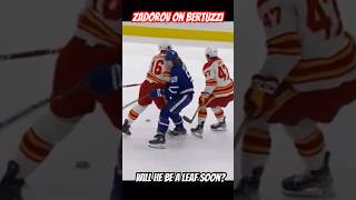 Zadorov hit on Bertuzzi  Flames vs Maple Leafs shorts [upl. by Brainard]