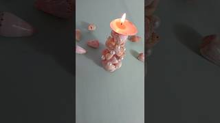 Diy seashell candle holder ✨ diy candleholder seashells handmade shorts [upl. by Anirual]