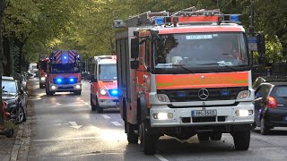 Feuerwehr Hamburg Brandmeldeanlage UKE Eppendorf  Hamburg Fire Service fire alarm response [upl. by Waal728]