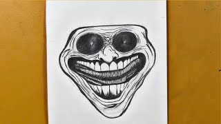 how to draw troll face stepbystep using just a pencil [upl. by Negeam]