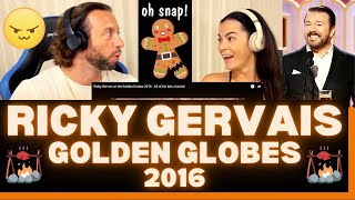 Ricky Gervais Roasting Celebrities 2016 Golden Globe Awards Reaction  Mel Gibson Was Ready 🥊 [upl. by Llewoh]