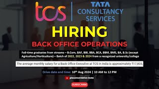 TCS BPS Walkin Drive at Maharashtra  Explore Opportunities at TCS  2024 [upl. by Turino]