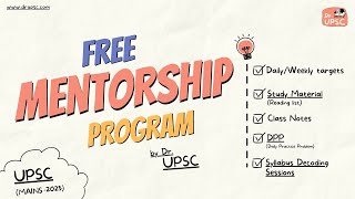 ⚡️FMP Free Mentorship Program by Dr UPSC  UPSC2025 ⏰You shouldn’t miss this [upl. by Ramedlaw]