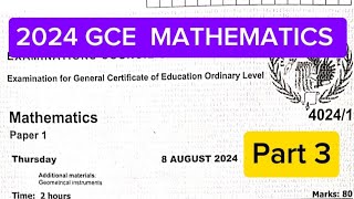 2024 GCE Maths Paper 1 [upl. by Sul]