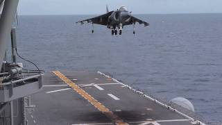 Harrier Takeoff amp Landing on USS Makin Island [upl. by Rogerio]