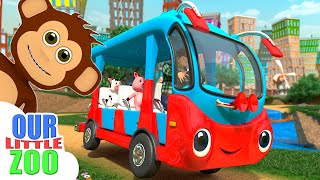 Wheels On The Bus  Kids Songs  Nursery Rhymes with Animals [upl. by Idalia212]