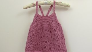 How to crochet a pretty lace dress for beginners  any size [upl. by Enimrac]