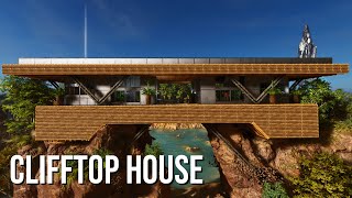 Ark Survival Ascended Modern Clifftop House Base Design [upl. by Lusa]