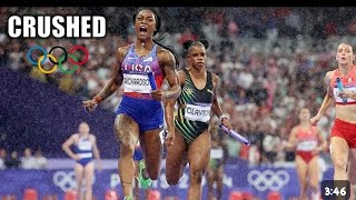 Watch USA Destroy Jamaica In Women 4x100m Relay Final [upl. by Akcinahs696]