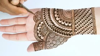 Simple beautiful full hand Mehndi design  Mehandi design  latest Mehendi design front hand [upl. by Conway]