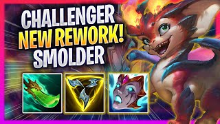 KOREAN CHALLENGER TRIES SMOLDER WITH NEW REWORK  Korean Challenger Plays Smolder ADC vs Kogmaw [upl. by Teleya]