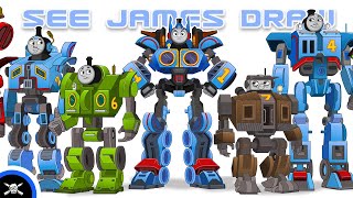 See James Draw  Opthomas Prime and the Trainsformers Team [upl. by Ofelia267]