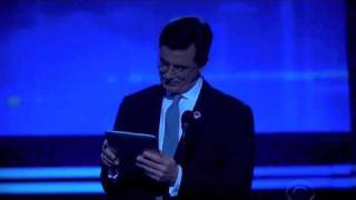 HD HILARIOUS Apple iPad Grammy Awards Grammys Introduction by Stephen Colbert [upl. by Khajeh283]