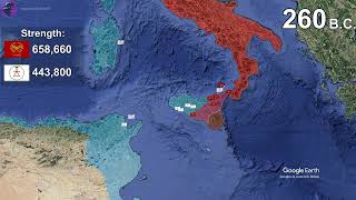 The First Punic War in 1 minute using Google Earth [upl. by Fransis]