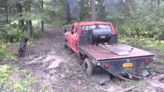 453t Detroit Diesel powered 78 Ford F250 vs mudhole [upl. by Yekcin]