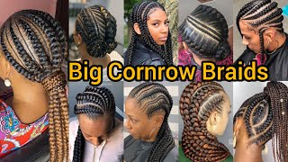 Big Cornrow Braids Hairstyles for Black Women  Goddess Braids Hairstyles  Ghana Weaving Braids [upl. by Herve]