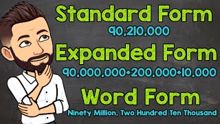 Whole Number Expanded Form Word Form and Standard Form  Math with Mr J [upl. by Nellek]