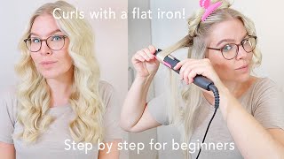 How To Curl Your Hair With A Straightener For Complete Beginners LONG LASTING CURLS [upl. by Dorene486]