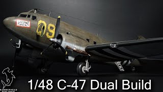 Monogram and Trumpeter 148 Scale C47 Dual Build Part 3  Full Build Series [upl. by Paapanen]