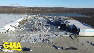 6 killed after tornado destroys Amazon warehouse in Illinois l GMA [upl. by Evslin422]