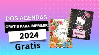 DIY agenda 2024 para imprimir gratis les regalo dos nuevas agendas [upl. by Ekalb]