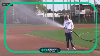 Philadelphia Phillies fans childhood wish to work as a spring training groundskeeper granted [upl. by Alroi]