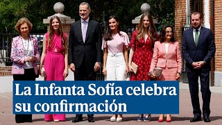 La Infanta Sofía celebra la confirmación con el Rey Felipe como padrino y junto a toda la familia [upl. by Ing]