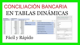 Cómo hacer una Conciliación Bancaria en Tablas Dinámicas Fácil y Rápido [upl. by Husain]