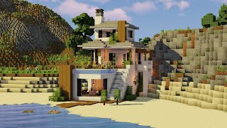 Minecraft Beach House minecraft minecraftbuild mcpe [upl. by Rehotsirhc]