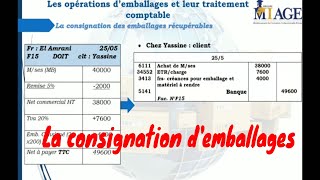 LA COMPTABILITE GENERALE  la consignation demballage avec des exercices corrigés [upl. by Anilra476]