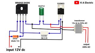 how to make 220v AC inverter turn diode and MOSFET into a powerful inverter inverter [upl. by Sualkin]